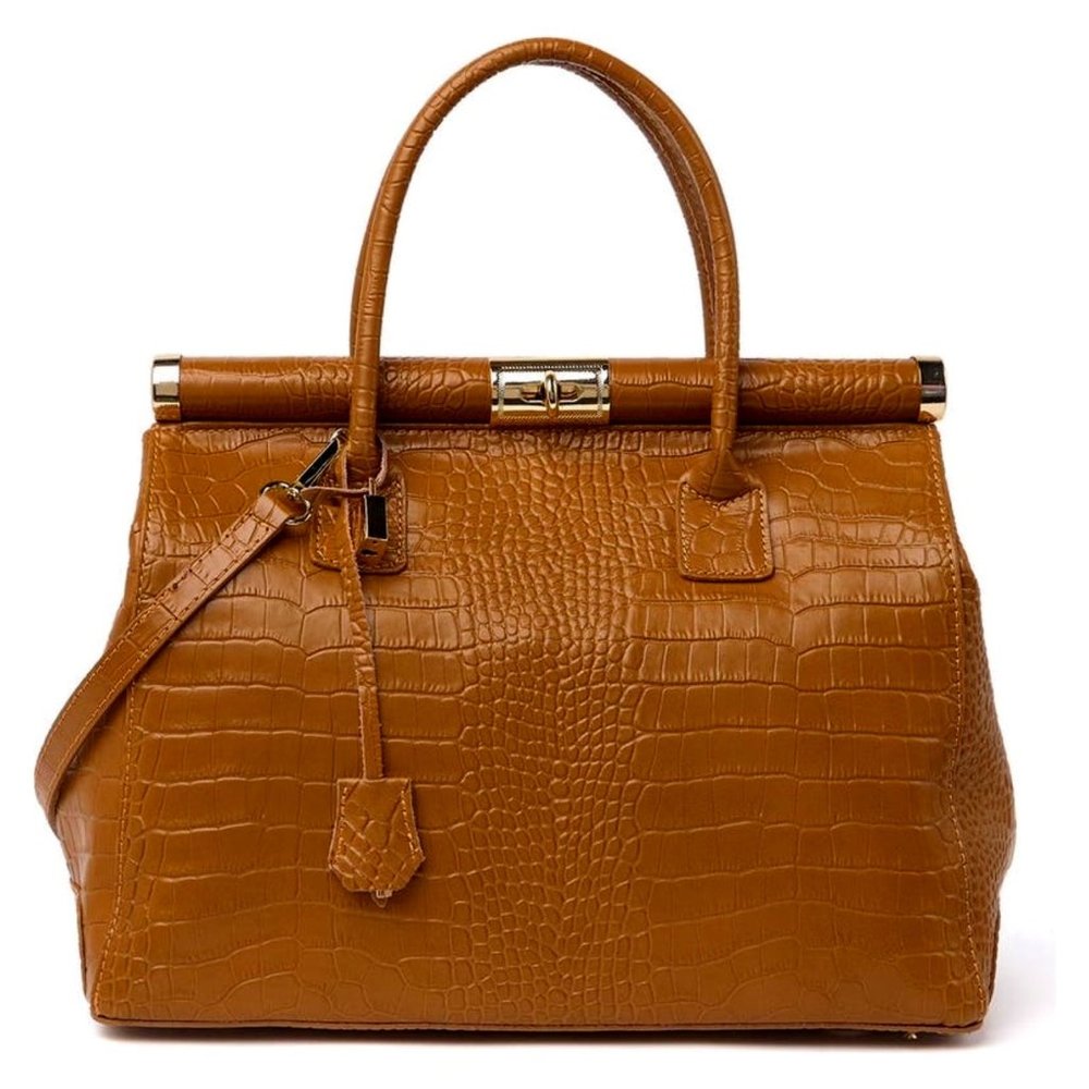NEW—  GIORGIO COSTA Leather Croc Embossed Satchel - GREAT  GIFT!
